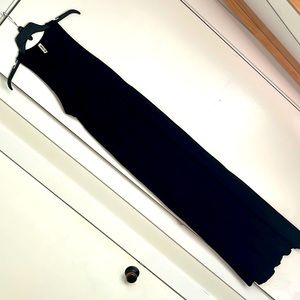 Basic black maxi dress racer back with pockets.